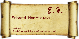 Erhard Henrietta névjegykártya